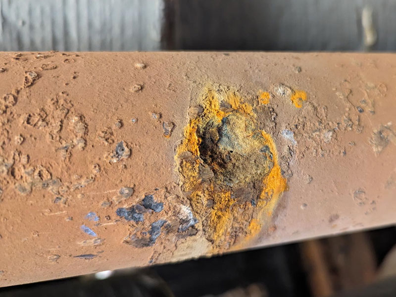 Corroded fire tube
