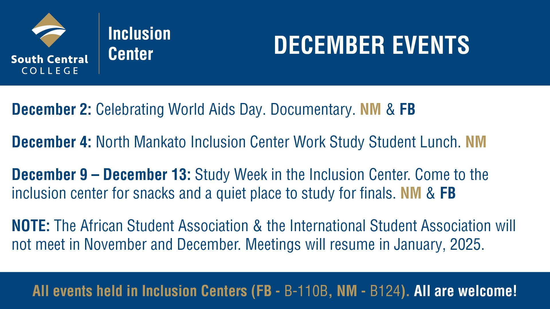 Inclusion Center Events - Dec 2025