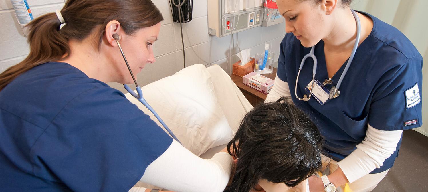 Photo of nursing students in lab